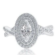 1.00 CT Marquise Cut Natural Diamond Engagement Infinity Ring 14k White Gold - £1,789.75 GBP