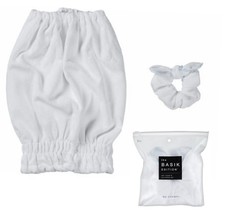 Conair Hair Towel and Scrunchie Set Basik Edition White Microfiber - £10.08 GBP