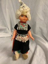 Vintage Amsterdam Souvenir Doll With Wooden Clogs 9” - £7.36 GBP