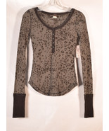 Free People Womens Thermal LS Shirt Green NWT XS - $67.91 CAD