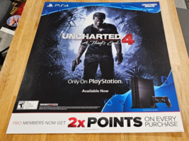 Uncharted 4: A Thief&#39;s End - PS4 Gamestop Promo Poster - 28&quot;x22&quot; - £10.09 GBP