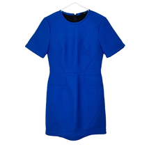 Tibi Blue Scuba Mini Dress Women 4 Small Cobalt Blue Short Sleeve Pencil... - £75.17 GBP