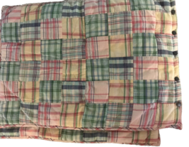 Lauren Ralph Lauren Pair of Pastel Madras Plaid Standard Pillow Shams Buttons - $47.29