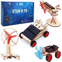 4 In 1 Science Experiment Puzzle Kits For Kids,Wooden Solar Power Motor ... - £23.56 GBP