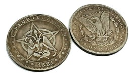 Baphomet Coin Goat Pentagram Occult Black Magic Hobo Satanic Token Coin - £6.11 GBP