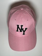 New York City Hat Cap Womens NY Logo Pink Pin Stripe Adjustable Baseball Cap - £8.55 GBP