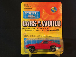 Ertl Cars Of The World '63 Corvette Stingray Red Toy Car Made In Hong Kong - $19.95