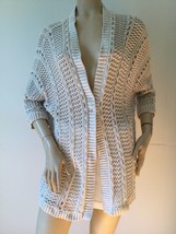 BETHANY MOTA Open Front Crochet 100% Cotton Cardigan Sweater (Size XS) - £27.87 GBP