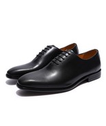Handmade Men&#39;s Plain Toe Wholecut Oxfords Genuine Leather Dress Shoes Br... - £90.06 GBP
