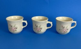 Pfaltzgraff TEA ROSE Set 3 Coffee Tea Mugs Pink Roses Flowers USA Replacements - $27.16