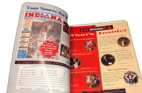 Indiana Hoosier NCAA 1997-98 Basketball Yearbook - Bob Knight - AJ Guyton - $13.88