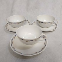 Royal Bayreuth ROB183 Tea Cups and Saucers 3 Rose Swags Blue Flowers - £23.55 GBP