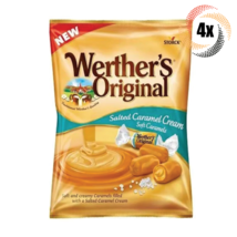 4x Bags Werther&#39;s Salted Caramel Cream Soft Caramels Filled Candy Chews ... - £10.86 GBP