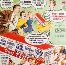 1952 Post Cereal Mini Box Variety Ten Pack Advertisement Breakfast HM2N - $54.83 CAD