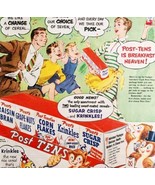 1952 Post Cereal Mini Box Variety Ten Pack Advertisement Breakfast HM2N - €34,19 EUR