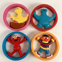 Sesame Street Applause 1993 Elmo Ernie Big Bird Cookie Monster Rolling Wheel Set - $39.15