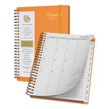 2024-2025 Academic Weekly &amp; Monthly Planner 6.1x8.5 Yellow Flexible Hard... - $67.88 MXN