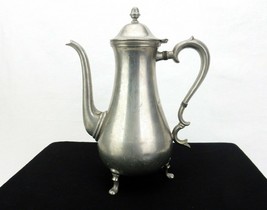 3-Footed Vintage Pewter Teapot, Hinge Lid, Long Spout, Victorian Handle,... - $24.45