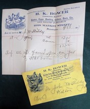 1917 FEB antique BILLHEAD COVER phila pa H K BOWER chicken butter meat S... - £33.08 GBP