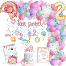 Two Sweet Birthday Party Decorations, Donut Decoration, Baby Second 2Nd Decorati - £31.45 GBP