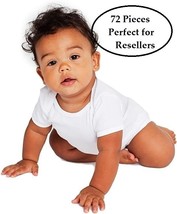 American Apparel Bulk Lot 72 Pc Baby Short-Sleeve One Piece White 6-12 M... - $863.27 MXN