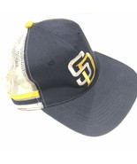 Throwback San Diego Padres Adjustable Mesh Trucker Hat 100% Cotton Baseb... - $44.95