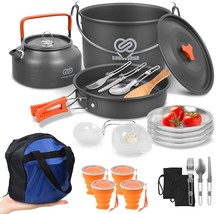 Camping Cooking Set, Camping Cookware Stove Set, 26Pcs Camping Pot Pan Set, - £41.55 GBP