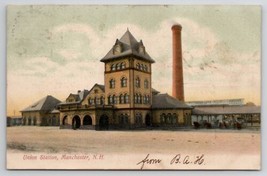 Union Station Manchester NH 1906 To Concord Postcard K25  - £5.44 GBP