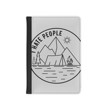Personalized Black PU Faux Leather Passport Cover: I Hate People Camping... - £22.68 GBP