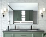 Beveled Mirror, Frameless Rectangular Bathroom Mirror With Beveled, 40&quot; ... - £105.04 GBP