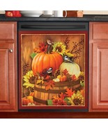 Dishwasher Cover Magnet Harvest Pumpkin and Berries Fall Halloween Kitch... - $40.78 CAD