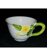 Geo Z. Lefton Rustic Daisy Cup Lefton 4117 Embossed Daisies w/Yellow Acc... - £7.96 GBP