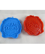 Vintage Merrill Plastic Cookie Cutters Raggedy Ann Andy Faces - $12.21 CAD