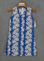 PACIFIC LEGEND SLEEVELESS TANK DRESS GIRLS SIZE 10 BLUE WHITE FLORAL COT... - $17.99