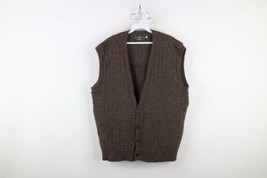 Vintage 70s Orvis Mens 2XL XXL Wool Cross Weave Knit Cardigan Sweater Vest USA - $197.95