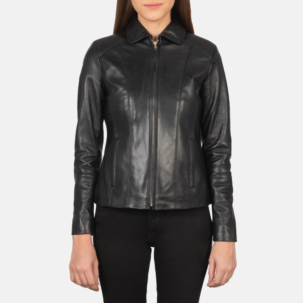 LE Colette Black Leather Jacket