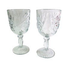 2 Libbey Glass Co Hobstar Water Goblets Vintage 7.25” x 3.5” - $23.38