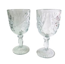 2 Libbey Glass Co Hobstar Water Goblets Vintage 7.25” x 3.5” - £17.48 GBP