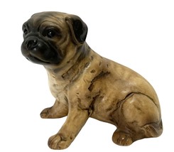 Vintage PUG Dog Ceramic Figurine 3 1/2 inches long and 3 1/2 inches tall - £21.57 GBP