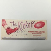 December 2 1963 NCAA Football USC Trojan Huddle The Kickoff Program - £37.84 GBP