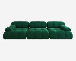 Deep Green Minimalist Modular Velvet Sectional Sofas - £992.44 GBP