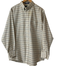 Claybrooke Button-Down Shirt Mens Plaid Wrinkle Free Oxford Made USA 17 ... - $17.15