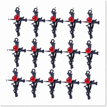 30Pcs Gothic Style Black Crosses with Red Rose Flower Beads - Rose Cross Charm f - £29.77 GBP