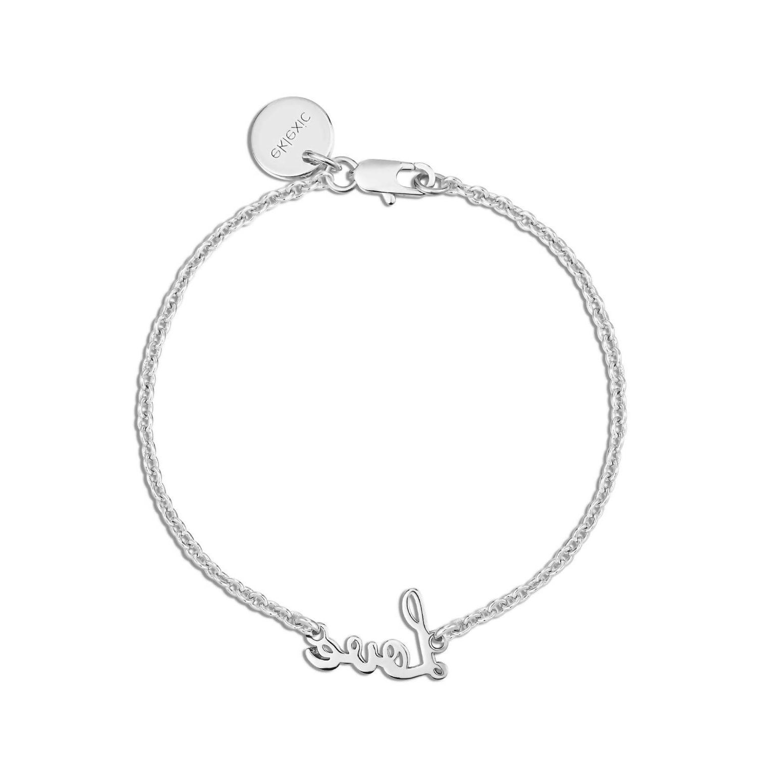 Eklexic Women&#39;s Dainty Script Love Bracelet Silver - $68.00