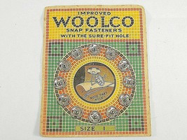 Vintage WOOLCO SNAP FASTENERS Size 1 COMPLETE SLEEVE of 12  - £4.41 GBP