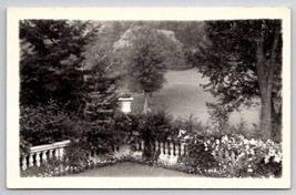 RPPC Beautiful Garden Wall Covered In Flowers Trees Lake George  Postcard B33 - $12.95