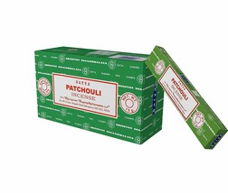 Satya Nag Champa Patchouli Hand Rolled Incense Sticks - Box 12 Packs 15 gm - £14.02 GBP