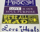 4 Bumper Stickers We&#39;re All Mad Peace Love Heals - $15.67