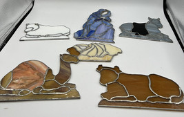 Suncatcher/Stained Glass Nativity Scene Six Pieces No Hooks Measure Rang... - $37.87