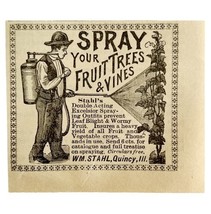 Stahl Fruit Tree Vine Spray 1894 Advertisement Victorian Garden ADBN1bbb - $19.99